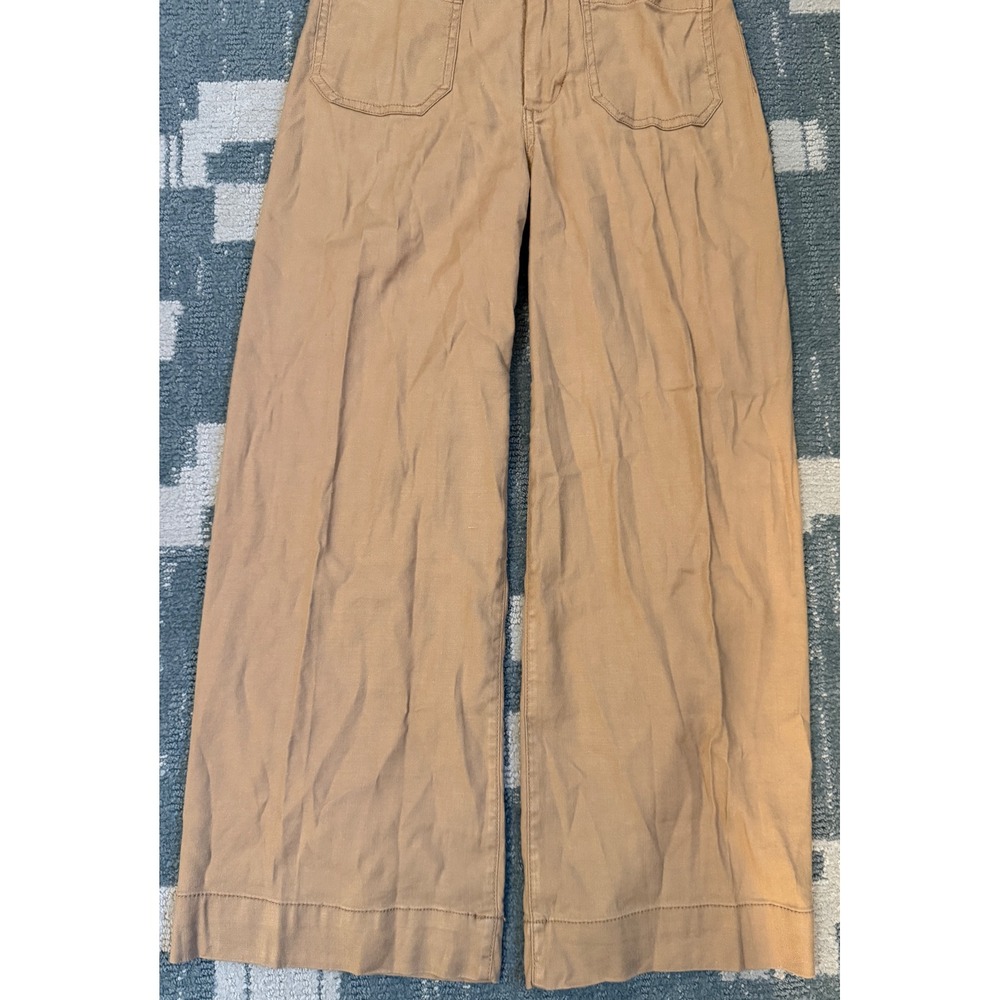 Maeve Anthropologie The Colette Wide Leg Pants Tan Utility Pockets Size 25 NWT
